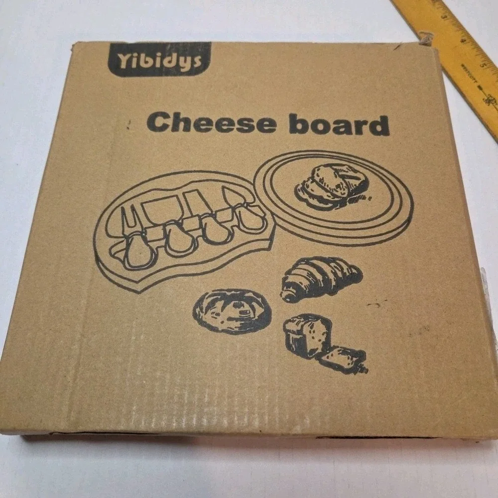 OPEN BOX - Bamboo‎ Cheese Board Gift Set, Wooden Charcuterie Serving Tray
